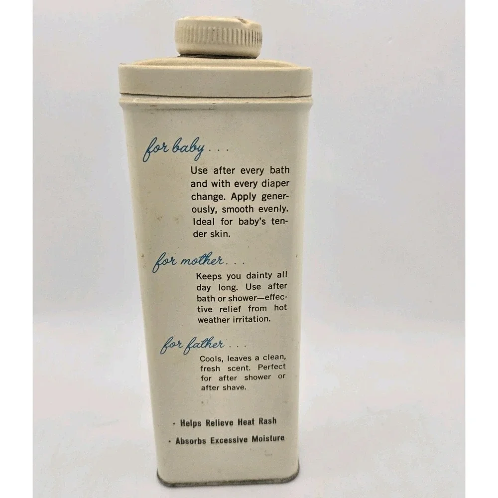 Vintage Diaperwite Baby Powder Tin Imported Italian Talc Nursery Advertising